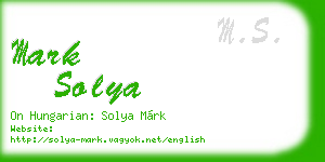mark solya business card