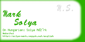 mark solya business card